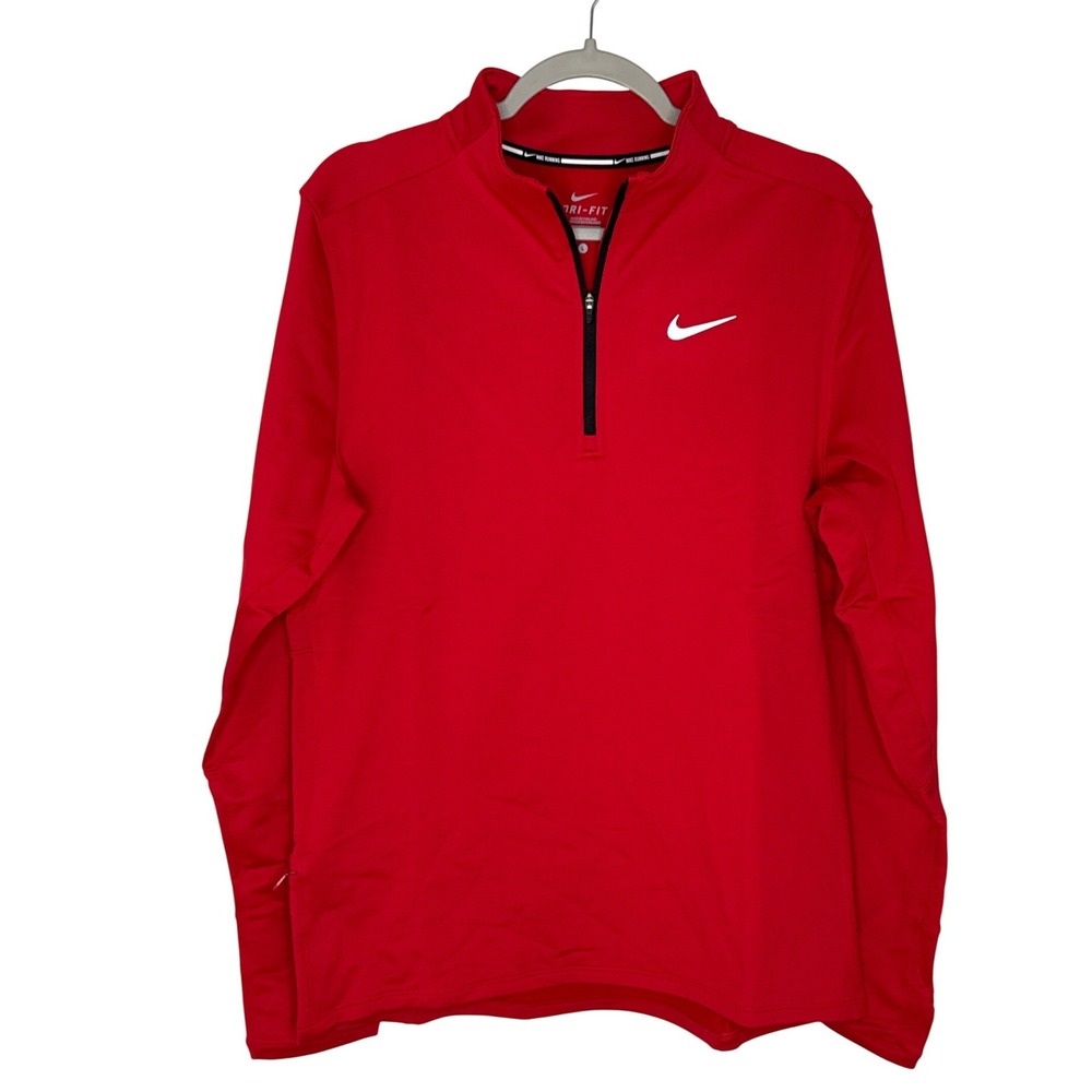 Nike Mens Dri-FIT Running Element Half Zip Pullover Red 683580-657 Size‎ L NWT